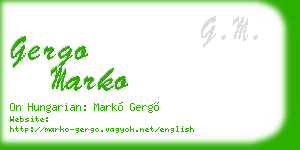gergo marko business card