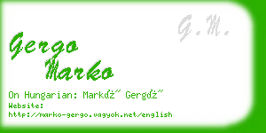 gergo marko business card